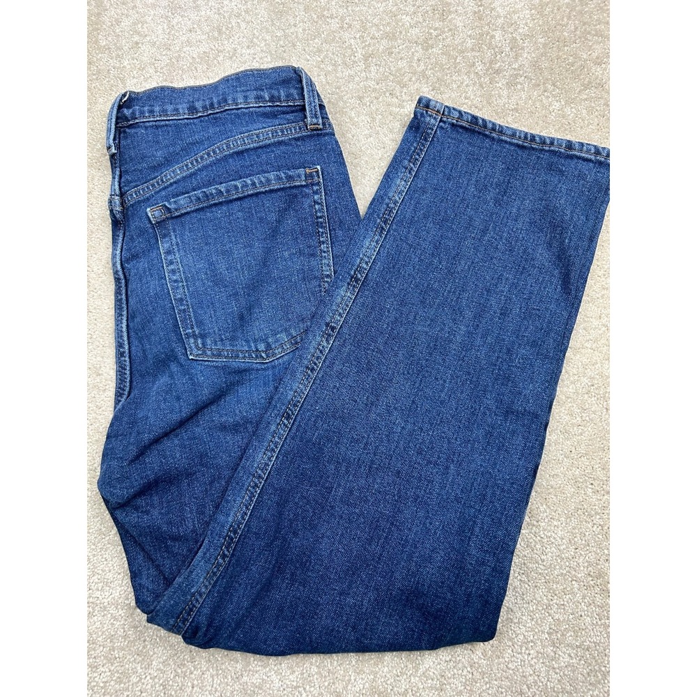 Old Navy Sky-Hi Straight Jeans 8 Blue Extra High-Rise Button Fly Classic Modern